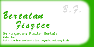 bertalan fiszter business card